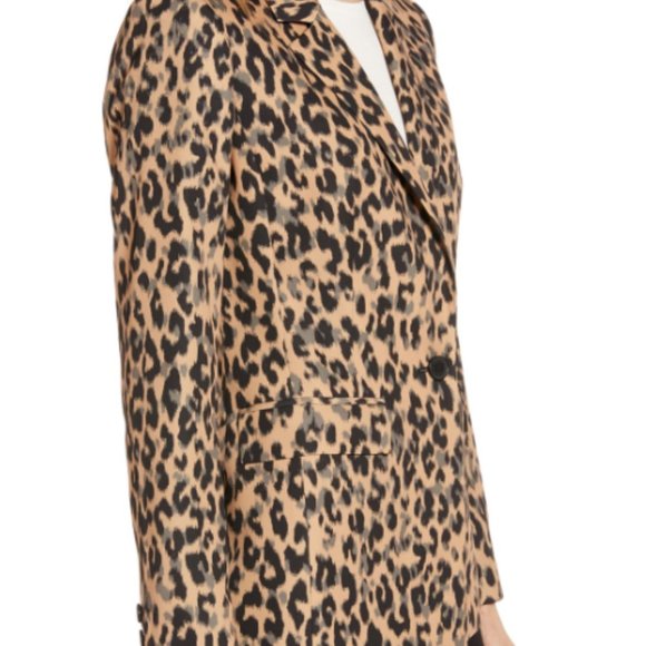 Halogen Taupe Animal Print Single Button Blazer - Picture 4 of 8